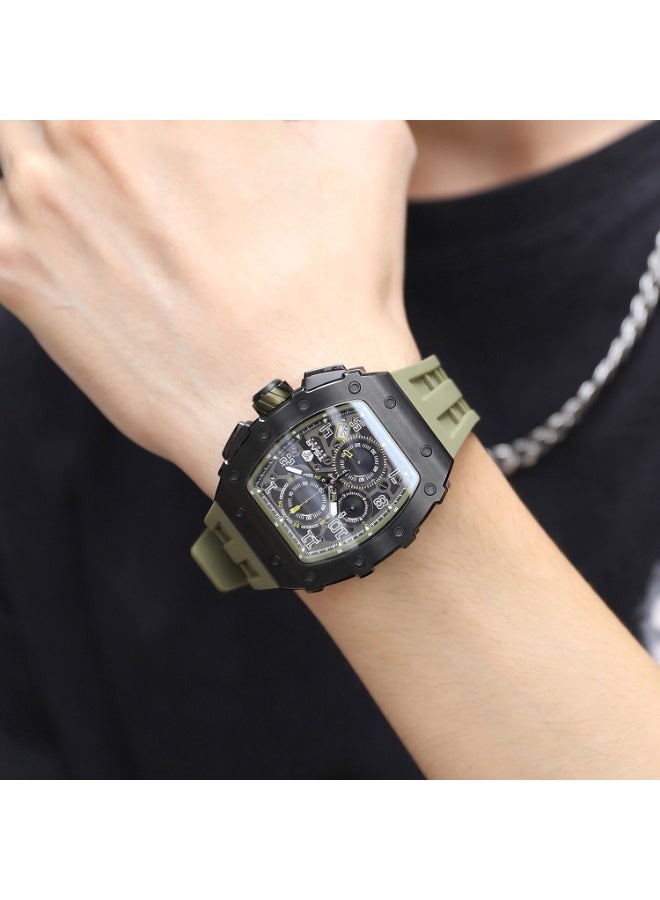 Tsar Bomba Men's 43MM Green Chronograph Silicone Strap Watch | TB8204Q-38 - Image 4